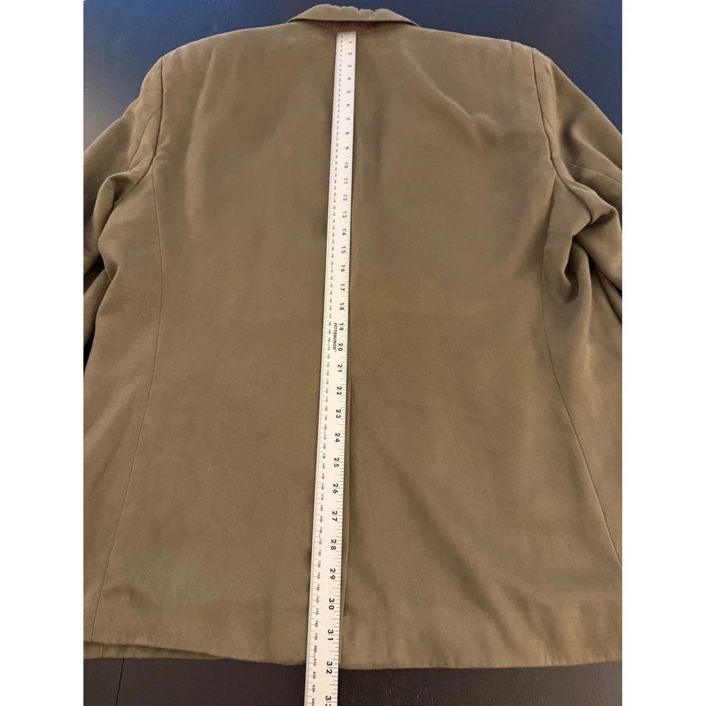 Chaps Ralph Lauren Blazer Mens 46R Green Microsuede Two-Button Sport Coat Jacket